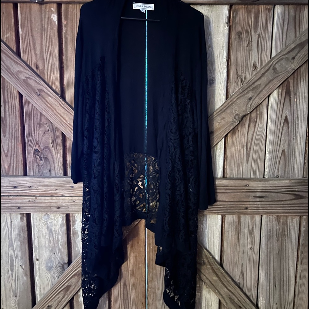 Paula Dean Long Lacy Vest Size 3X